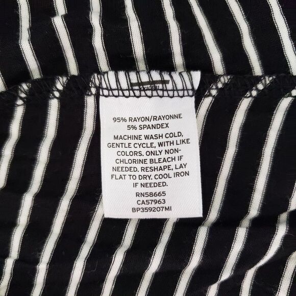 B.P. Tiny Stripe Long Sleeve Peplum Top - Picture 7 of 8